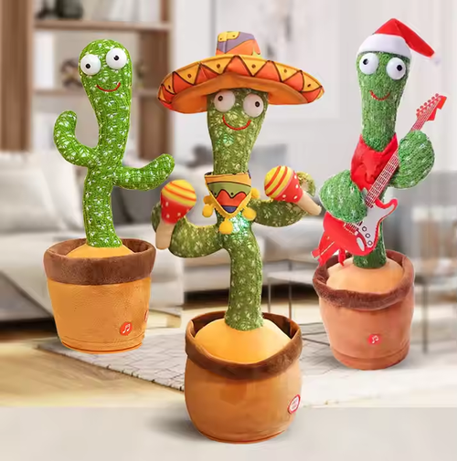 Hot Sale Products Cute Stuffed Flowerpot Twisting Dance Cactus Doll Talking Singing Music Dancing Cactus Plush Toy