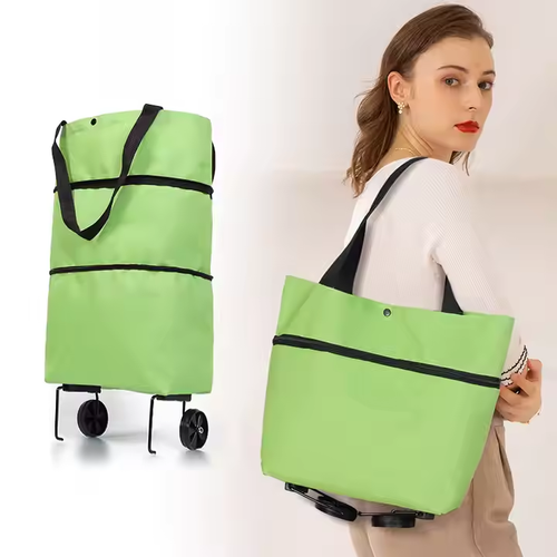 Foldable shopping bag with wheels trolley bag suitable for family shopping travel