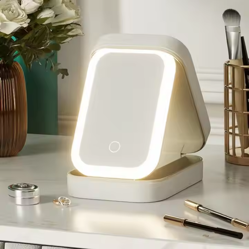 Portable Travel Cosmetic Bag with LED Lighting