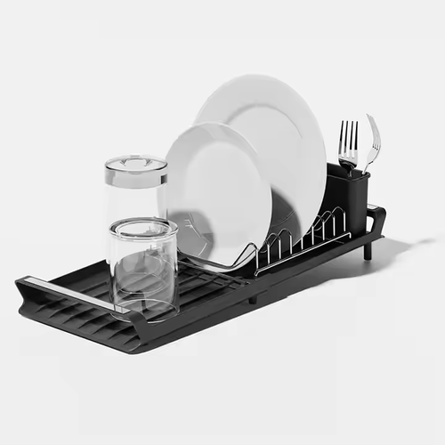 Multifunctional kitchen retractable dish drain storage rack