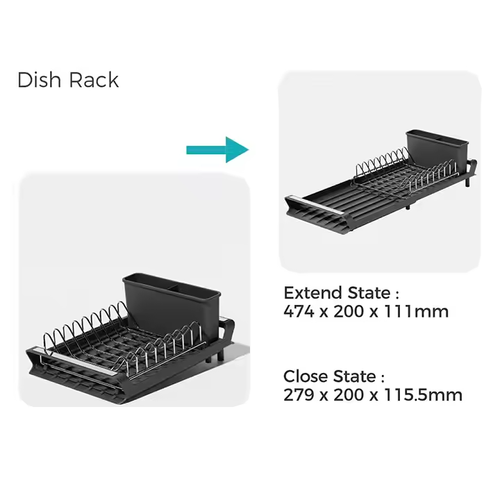 Multifunctional kitchen retractable dish drain storage rack