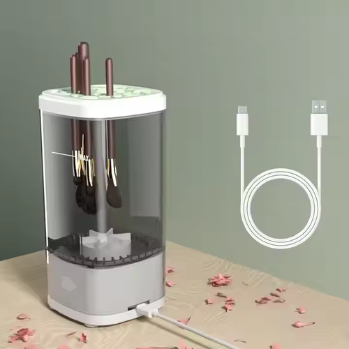 Automatic makeup brush cleaner