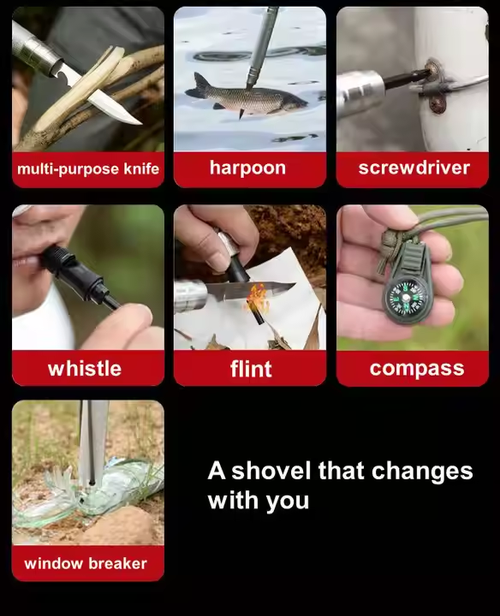 Multifunctional folding shovel