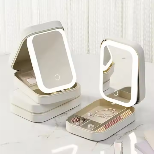 Portable Travel Cosmetic Bag with LED Lighting