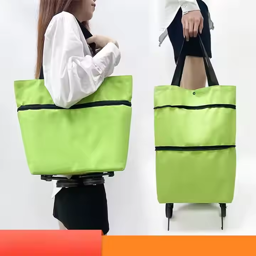 Foldable shopping bag with wheels trolley bag suitable for family shopping travel