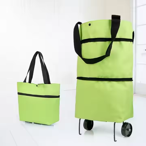 Foldable shopping bag with wheels trolley bag suitable for family shopping travel