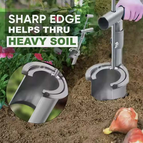 Long handle bulb planter with slide