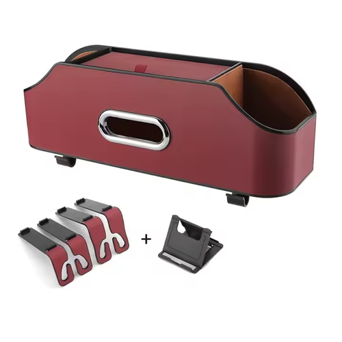Multifunctional Portable Car Leather Tissue Box