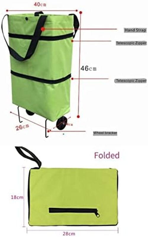 Foldable shopping bag with wheels trolley bag suitable for family shopping travel