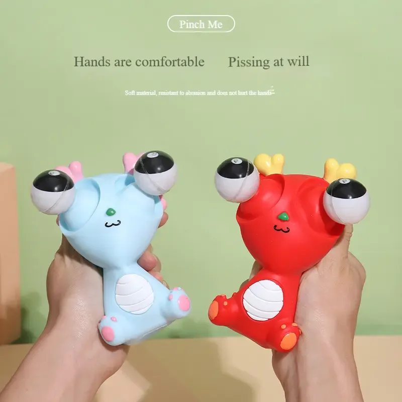 Creative Dragon Squeeze Fun Sensory Relief Toy Cute PVC Rubber Dinosaur Doll Cartoon Style Movable Eyes Funny Ventilation Toy Children