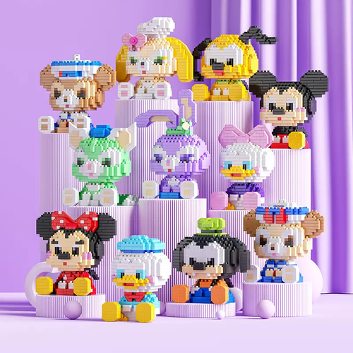 Duck Mouse Building Blocks Toy Figure Bulk Play Set Kids Plastic Building Bricks Random Color Mixed Shape Diy Assemble Kids