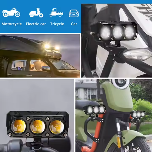 Motorcycle Lights Motorcycle LED Lights Three-Eye Spotlights