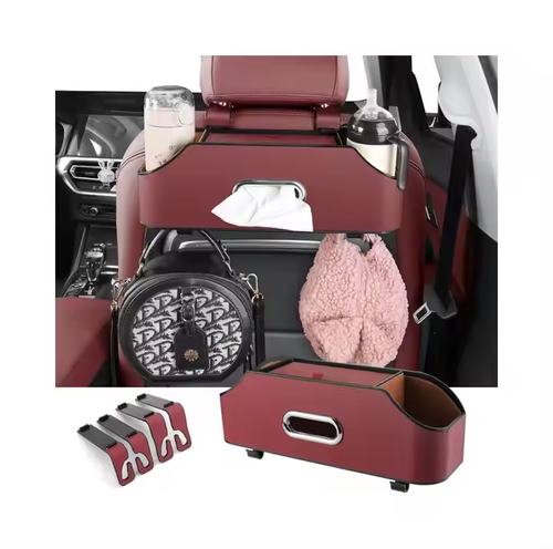 Multifunctional Portable Car Leather Tissue Box