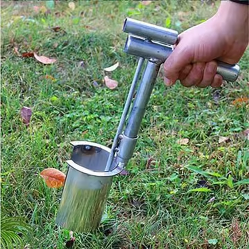 Long handle bulb planter with slide