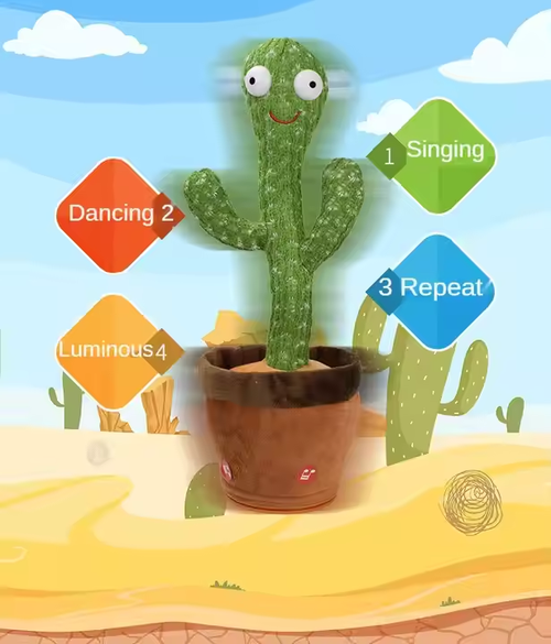 Hot Sale Products Cute Stuffed Flowerpot Twisting Dance Cactus Doll Talking Singing Music Dancing Cactus Plush Toy