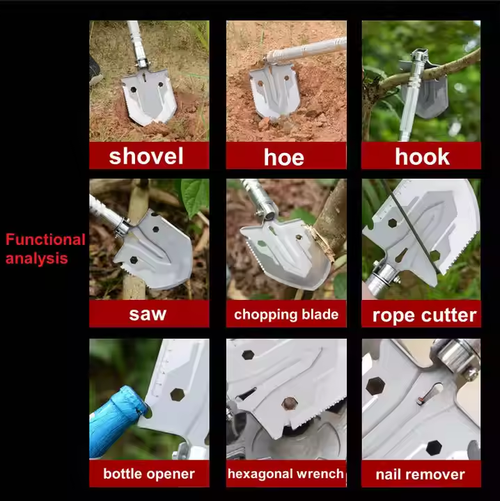 Multifunctional folding shovel