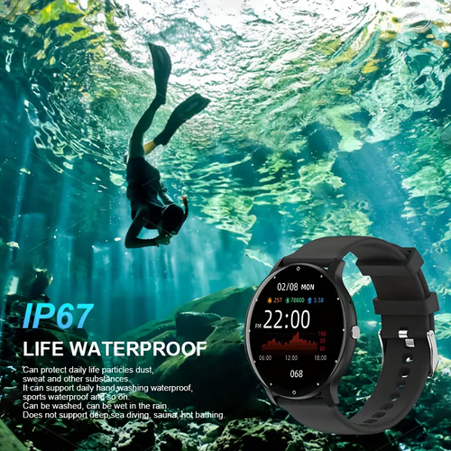 Fashion ZL02 Smart Watch Men Women Full Touch Screen Sports Fitness Watch IP67 Waterproof Bluetooth for Android iOS Smart Watch