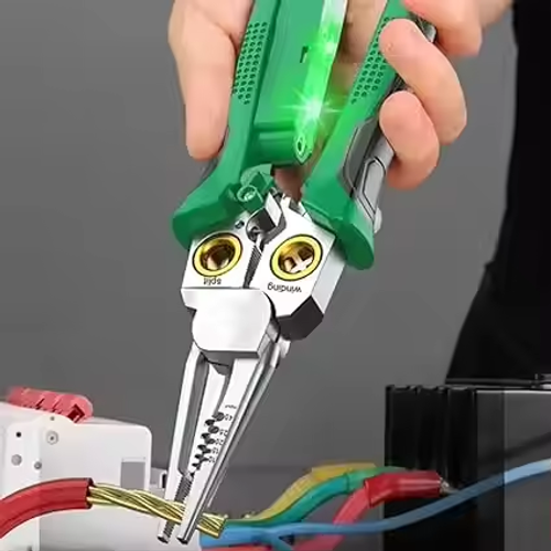 Multifunctional 8 in 1 long-nosed stainless steel electrician wire stripping pliers