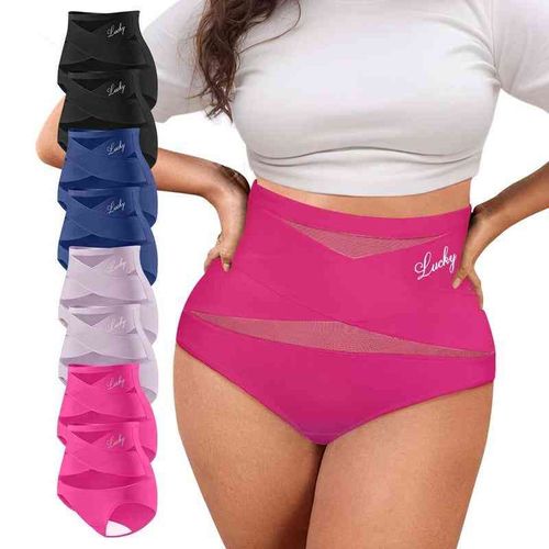 🔥Hot Seller🔥 COD！🌸Last Day-Buy 1 Get 5 Packs ✨Plus-Size High-Waist Cross Tummy Control Panties