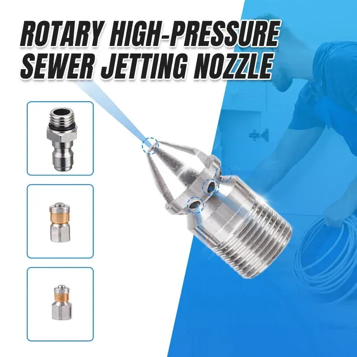 🔥Hot Seller🔥 COD！Buy 1 Get 3 !🚀2026 new hot sale🚀 Rotary High-Pressure Sewer Jetting Nozzle