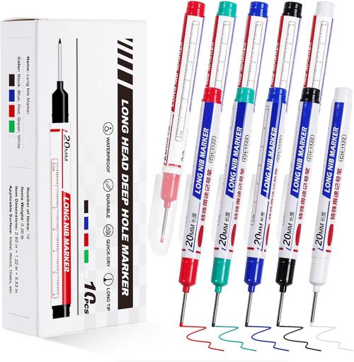 🔥Hot Seller🔥 COD！10 PCS Long Head Deep Hole Marker Pens,Two of each color
