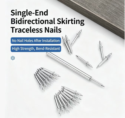 Single-headed, double-ended headless nail for skirting boards