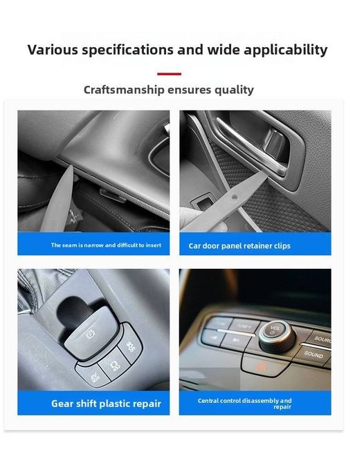 Stainless Steel 7-Piece Rubber Buckle Toggle-Style Car Clip Remover Screwdriver, Interior Door Panel Disassembly Pry