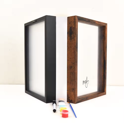 Custom Pine Wood Photo Frame for Kids Handprint & Footprint - Creative DIY Family Memory Gift with Kit