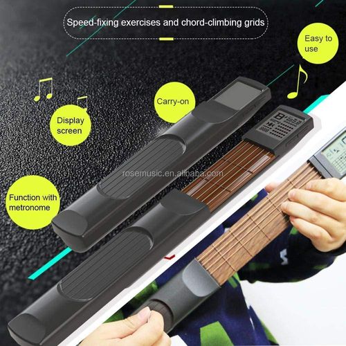 Guitar Part Portable 6 Fret Guitar Finger Trainer Chord Practice Tool With Rotatable Chords Chart Screen for Beginner