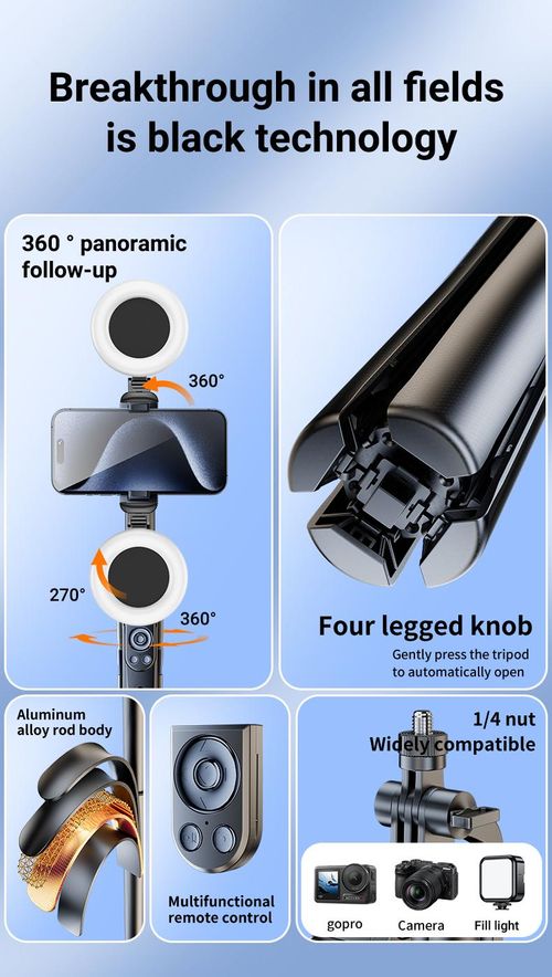 INFOJIFA Automatic Face Tracking Tripod - 360° Rotating Selfie Stick with Bluetooth Remote Control, Mobile Phone Accessories for Smartphone, Cellphone, iPhone, iPad, iOS, Android, Camera, Vlogging Equipment, Tripod For Iphone,back to school