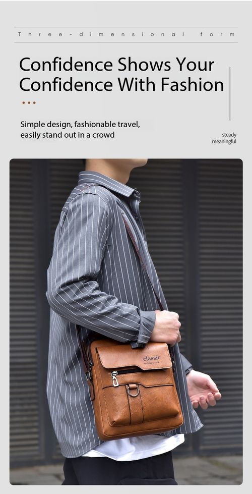 WEIXIER Men's PU Leather Crossbody Messenger Bag - Retro Street Style, Large Capacity, Adjustable Strap for Business Travel, Daily Use, Father's Day Gifts, Work & Men's Adult Accessories, Work Accessories, Men's Accessories For Adults