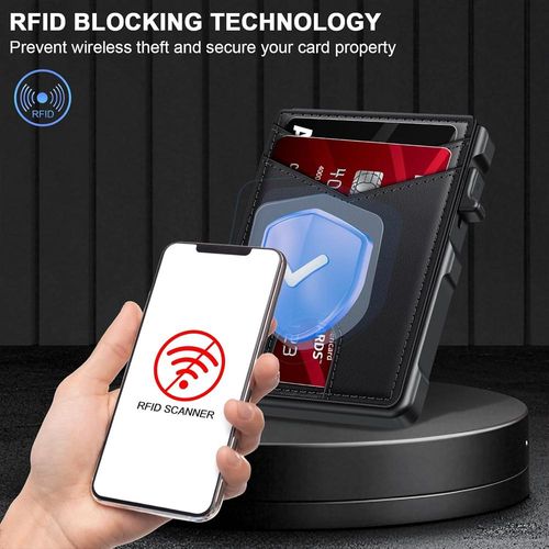 TacticalTide Men's RFID Wallet - Slim Minimalist Front Pocket EDC Card Holder with Money Clip, Men's Accessories Clip Money Holder for Anniversary Gift for Him, Birthday Gifts for Bf