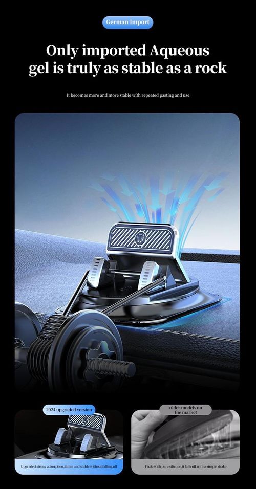Car phone holder 360 degree rotation, suitablefor car navigation in-car dashboard, horizontaland vertica screen adjustment angle,suctioncup fixed non-slip mobile phone holdersuitable for iPhone and Android