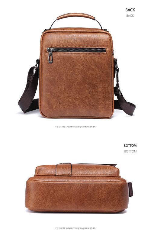 WEIXIER Men's PU Leather Crossbody Messenger Bag - Retro Street Style, Large Capacity, Adjustable Strap for Business Travel, Daily Use, Father's Day Gifts, Work & Men's Adult Accessories, Work Accessories, Men's Accessories For Adults
