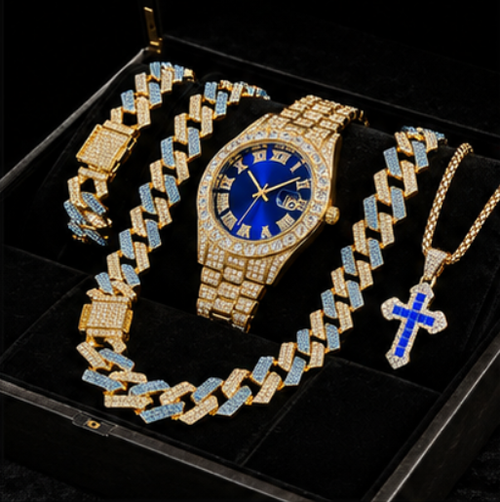 Cuban Link Hip Hop Jewelry Set