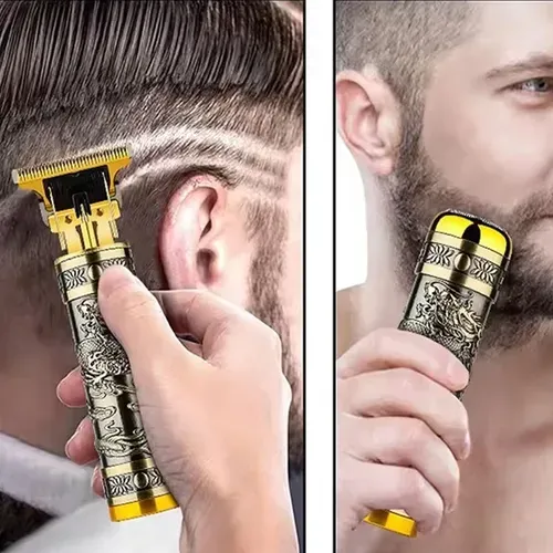 Retro Rechargeable Razor Beard Trimmer Metal T9 Trimmer Men's Professional Electric Hairdresser