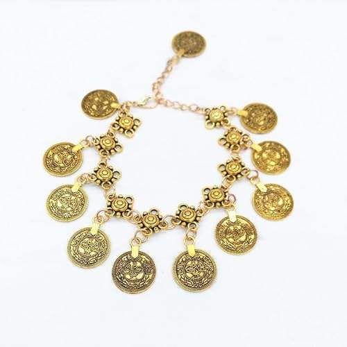 Vintage Fringe Coin-Style Anklet