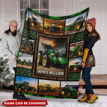 Construction Vehicle Custom Name Truck Tractor Blanket