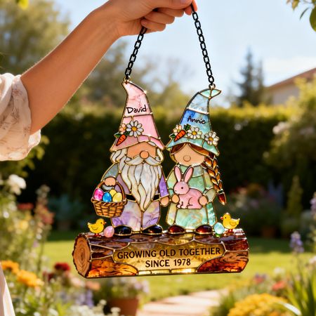 Growing Old Together Suncatcher  - Personalized Gifts For Couples