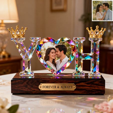 🖤 Customized Couple-Themed Heart Shaped Stained Glass Ornament