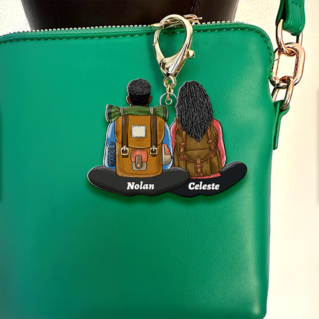 Personalized Gifts For Camping Couple Keychain