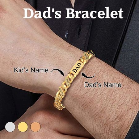 Personalized Fashion Name Bar Bracelet—A Gift for Dad and Mom