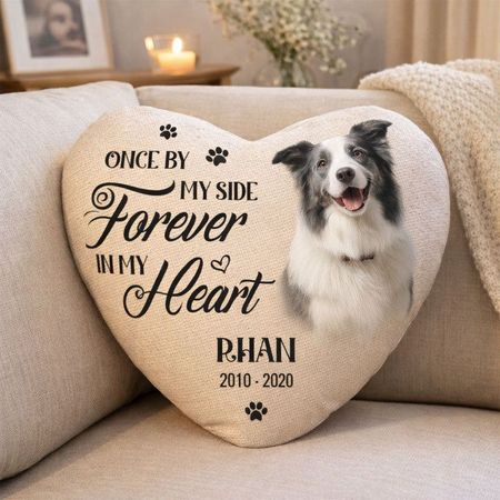 Custom Photo Pillow for Pet Lovers – Heart-Shaped Memorial Gift for Dogs and Cats