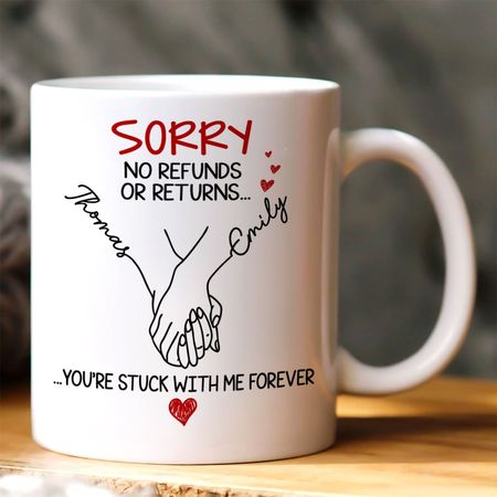 You Are Stuck With Me Forever Personalised Ceramic Mug – A Fun & Thoughtful Gift