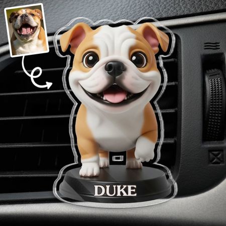 Custom Photo Acrylic Car Vent Clip - Personalized Birthday Gifts For Dog Cat Lovers, Dog Dad And Mom, Cat Owners - The Best Travel Buddy