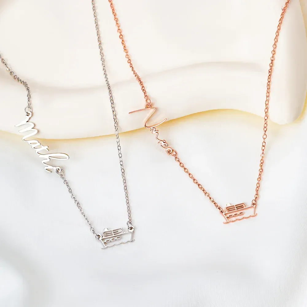 Personalised Name Cruise Ship Necklace – A Thoughtful Valentine Day Gift for Her