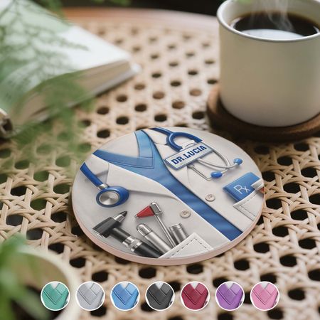 Dr. Rx Medical Laboratory Coat and Stethoscope Professional Design Personalized Custom Ceramic Coat CO