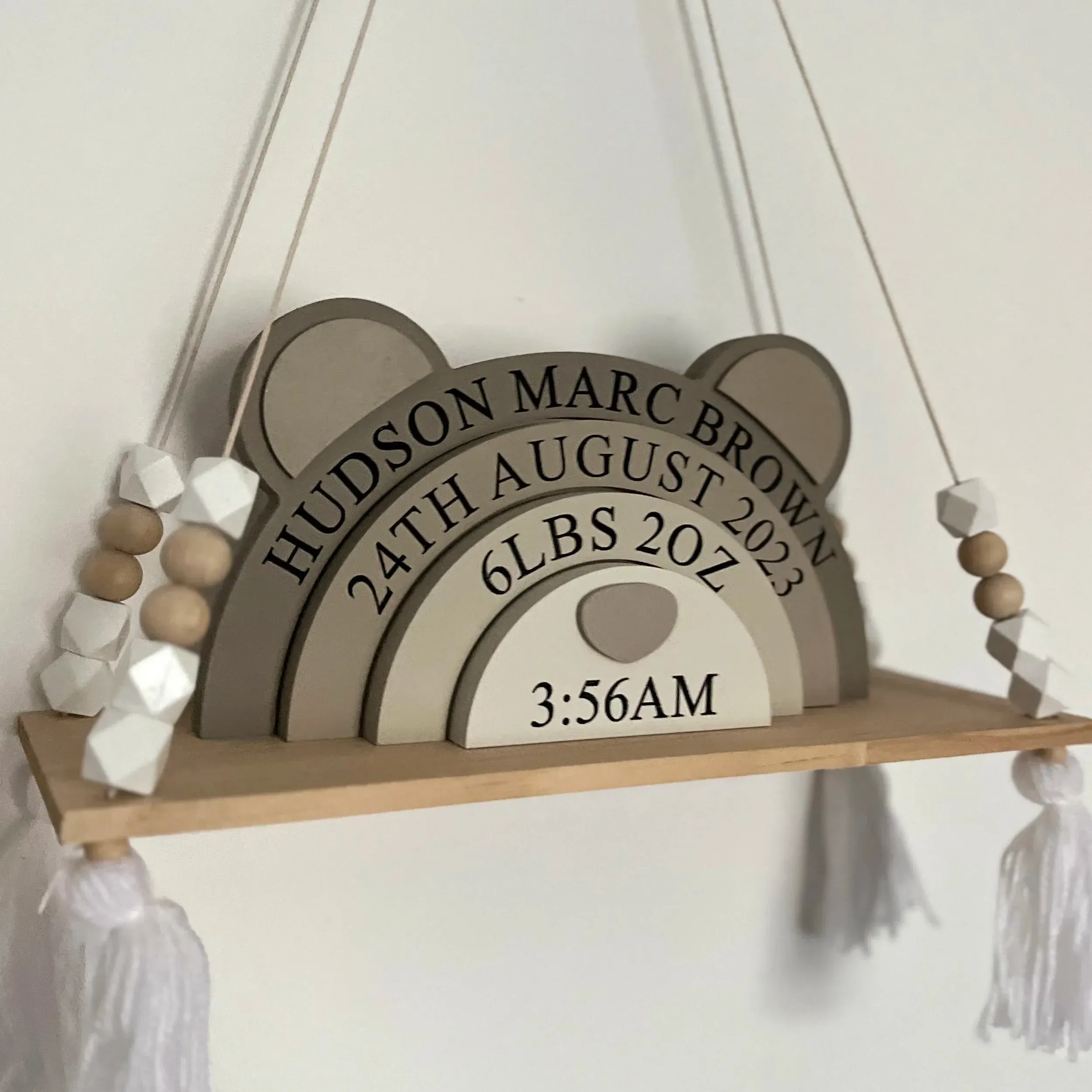 Personalized Bear Stacking Blocks — Creative Birth Record Keepsake