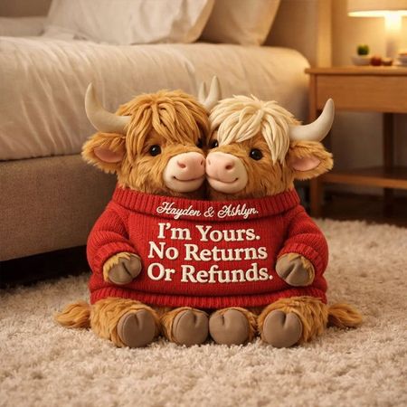 Personalized Highland Cow Couple Pillow – A Gift That Will Melt Their Heart