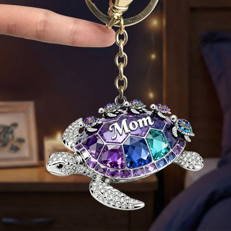 Turtle Mom Keychain - Personalized Gifts For Mom Keychain